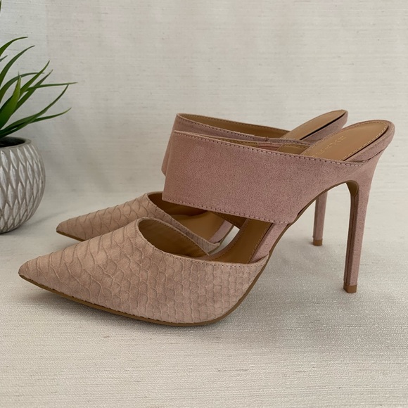 New EXPRESS Blush Reptile Slide Heels Woman’s 10 - Picture 6 of 13
